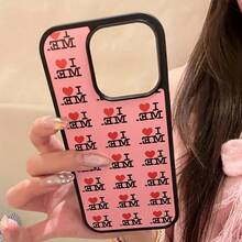 Phone Case - Adorable All-Over Heart Design Epoxy Phone Case Suitable For IPhone 17/16/15/14/13/12/11/PLUS/PRO/PROMAX/AIR,Y2K 'Love Me' Soft Back Cover - 黑色 - 查看 5