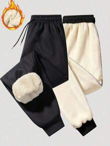 Women'S Thick Thermal Lined Outdoor Pants, Elastic Cuff Design, Suitable For Cold Weather In Autumn/Winter Tights - Black - View 1