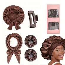 Satin Curling Iron Kit (No Heat) + Double-Sided Satin Bonnet + 1 Hair Clip + 2 Hair Scrunchies 025-066 - 彩色 - 查看 2