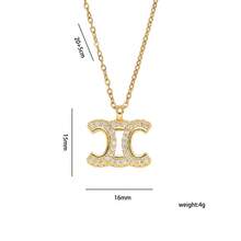 1 Pair Fashionable Non-Fading Letter Necklace, Classic Titanium Steel Clavicle Chain, Women - Fashion Pendant Necklace - View 5
