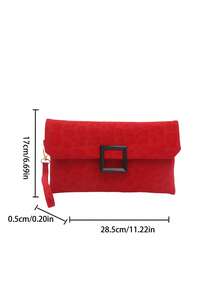 New Luxury Niche Versatile Clutch Bag, Suitable For Parties - Red - View 2