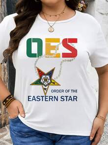Oes Symbol Graphic Shirt For Women And Men Freemasonry Inspired Design With Star Emblem And Pearls Detailing, It Is A Perfect T-Shirt To Give To Friends And Family On Any Holiday Or Festive Occasion, 220g - 白色 - 查看 2