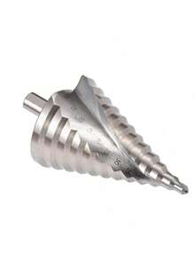 6-60mm Step Drill Bit, 12.5mm/0.5" Shank 4241 HSS Spiral Groove Drill Bit For Wood, Plastic, Thin Metal Sheet - Silver - View 2