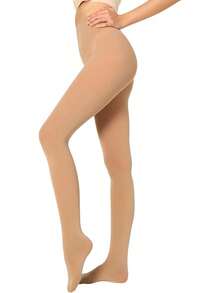 1 Pair Of Candy-Colored Women's Plus-Size Pantyhose, Super Soft Solid Color Semi-Transparent Pantyhose, High-Waisted Polyester Stockings, Sizes: XS-XXXL, 10 Colors To Choose From, Suitable For Daily Use. - Multicolor - View 15