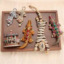 Baroque Heavy Industry Luxury Vintage Crocodile Carousel Tiger Animal Design Men's And Women's Brooch Pin Jewelry Accessories - phong cách 1 - Xem 5