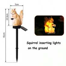 1 PC LED Solar Reading Rabbit Lamp Resin Crafts Led Outdoor Squirrel Lawn Light Solar Garden Lamp Lawn Lamp For Daily Party Courtyard Garden Path Lawn Holiday Decoration Use - Lawn Lights - View 2