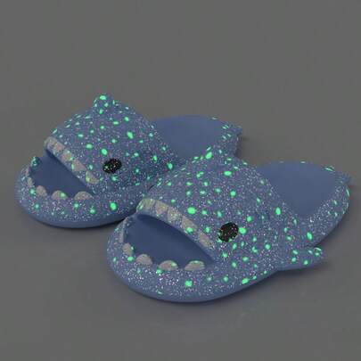 Glowing Shark Slippers, Unisex Glowing Shark Sandals, Open Toe EVA Thick Sole Flip Flops, Cloud-Like Comfort, Adult Glowing Shark Sandals. Beach And Bedroom Slippers.