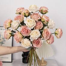 M.S MO SHI HOME FURNISHINGS 1/3/5 bông hoa hồng trắng giả, hoa hồng nhân tạo sống động như thật để trang trí nhà cửa, trang trí bình hoa DIY, trang trí phòng ngủ, trang trí phòng, bày trí bàn ăn, trang trí bàn làm việc, hoa trang trí bàn, trang trí sân vườn, trang trí đám cưới, bó hoa cưới, sinh nhật, lễ Phục sinh, ngày Valentine, ngày của Mẹ, trang trí tiệc, quà tặng cho mẹ, quà tặng và đồ trang trí. - Nhiều màu - Xem 4