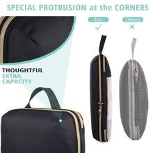 Compression Packing Cubes For Travel, See Through Mesh Travel Packing Cubes For Suitcases, Lightweight Compress... - Black8SetLMS2XSShoeB - View 4