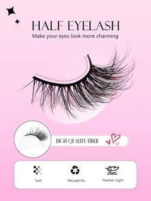 Asiteo 7 Pairs Natural Look Eyelashes - Natural Curly & Fluffy Cat Eye Short Lashes, Reusable Short Eyelash Strips - Nửa lông mi - Xem 4