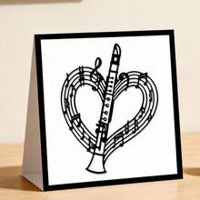 Creative Clarinet Dies, DIY Scrapbooking Album And Embossing Stencil, Greeting Card Making Tool, Card Paper Cutting Crafts ,Gift Card Making Template Die Cuts. - Silver - View 10