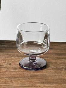 2 Peças Copo de Vidro Retrô de Nicho, Copo de Pé Curto, Copo de Café Americano Gelado, Copo de Latte, Copo Especial para Bebida e Suco - Roxo - Visão 13