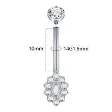 1pc Titnaium Round Zirconia Belly Button Ring 14G Internally Threaded Navel Piercing Body Jewelry - TN031 - View 3