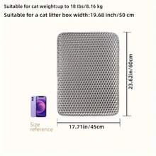 1片防水可折叠宠物猫砂垫，双层猫砂收集垫，宠物地毯垫，猫咪用品 - 灰色 - 查看 15