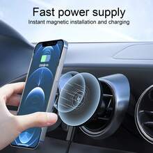 15W Magnetic Wireless Car Charger Compatible With Apple 17/16/15/14/13/12 Series Car Navigation Mount Phone Holder Automotive Phone Accessories Essential Gear For Drivers - one-size - View 4