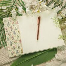 1 pieza Funda protectora de tela suave para cuaderno A5/A6 con patrón floral pequeño, funda de libro ajustable - Una pieza - Ver 5
