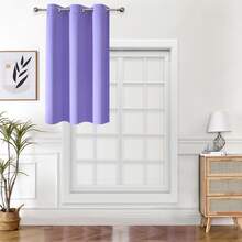 1 pieza Cortina de unicolor de poliéster, cortina opaca para oscurecer la habitación durante un corte de energía, cortina aislante del calor para la cocina, el comedor, la sala de estar y el dormitorio - Púrpura malva - Ver 37