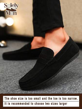 Men's Loafers New Casual Shoes Versatile Moccasins Slip-On Boat Shoes Slouchy Shoes Fabric Flat Boat Shoes Business Shoes Black Leather Shoes Formal Shoes (Run Small And Narrow, Please Order 2 Sizes Up)