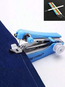 迷你便携式缝纫机，手持式，旅行必备，快速缝纫，方便实用，多功能，家用，口袋大小，应急维修，DIY手工，小巧便携，无线设计，圣诞礼物，家居装饰，实用工具，送给妈妈的礼物，送给朋友的礼物，宿舍生活，办公室休息，优雅设计，快速修补，操作简便，圣诞装饰 - 彩色 - 查看 8
