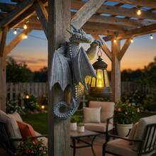 LUMIARTISAN Gothic Dragon Solar Garden Light | 10" Weatherproof LED Lantern Statue | Fantasy Outdoor Decor - Dragon lantern - View 4