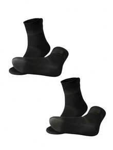 1 Pair/2 Pairs Neoprene Water Socks, 3mm Thick Non-Slip Diving Socks For Beach, Swimming, Snorkeling, Suitable For Outdoor Water Sports, Quick Drying, Suitable For Men And Women - Black - View 19