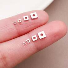 30pcs 18K Gold Plated Square Spacer Beads Brass Square Beads Flat Square Spacer Beads Metal Loose Beads For Jewelry Necklace Bracelets Earrings Making DIY Crafts - Multicolor - View 6