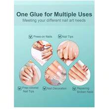 New Upgrade Quick Dry 10gx2 Semi-Solid Nail Glue Gel For Press On Nails - Strong Clear Acrylic Nail Sheets Solid Gel Nail Glue For False Nails Soft Gel Nail Sheets Solid Hard Gel For Manicure DIY Home Without UV Lamp - 3 件 - 查看 5