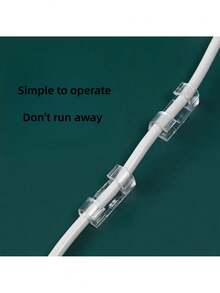 10pcs Hole-Less Cable Clips, Fastener Connectors - Clear - View 5