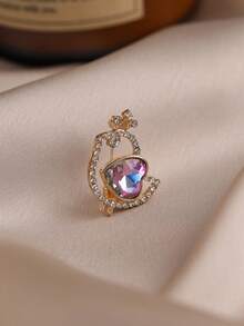 1枚闪亮皇家风别致小鸡胸针，时尚可爱小巧翻领别针，百搭优雅配饰 - 彩色 - 查看 1