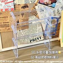 多层透明亚克力桌面收纳架，创意亚克力储物架，适用于文具、化妆品、珠宝、口红、护肤品、化妆刷、家居用品，可堆叠桌面收纳架 - 彩色 - 查看 9