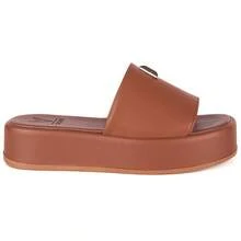 Women's Platform Sandal | Comfortable Flat Model - Rust Brown - View 5