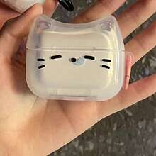 1 Set 3D Cute Cat Ear Earphones Case, Compatible With Apple 4/Pro 2/3, Bluetooth Earphone Soft Protective Cover With Carabiner - Multicolor - View 7