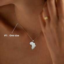 18K Gold African Necklace, Women's Style, Gold African Pendant, Travel Necklace, Daily Necklace, Exquisite Jewelry Gift - Silver - View 1