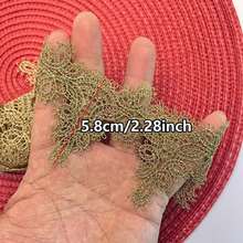 Chỉ vàng tan trong nước, viền ren hoa đen trắng, phụ kiện may đồ ngủ tại nhà. - Vàng - Xem 2