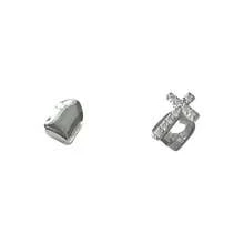 1 Set Fashion Zirconia Cross & Hollow Fang Tooth Grillz, Unisex Daily, Party, Festival Accessories - Multicolor - View 8