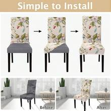 1/2/4/6pcs Printed Milk Silk High Back Chair Covers, Random Pattern Cutting, Modern Polyester Stretch Dust-Proof & Washable Slipcovers For Living Room, Dining Room, Bedroom - Multicolor - View 7