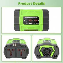 10000W Peak Portable Car Power Inverter, 5000W Continuous 12V To 220V Converter With 6 Fast Charging Ports, Hidden High-Current Terminals & Smart Safety Protection For Outdoor Emergency - Green 5 - View 10