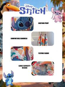 Disney Túi du lịch gấp gọn chính hãng, 1 chiếc, họa tiết Stitch, túi đựng đồ dễ thương hình Stitch tinh nghịch, ba lô dung tích lớn, nhẹ, túi mua sắm, túi đeo vai dây rút họa tiết Stitch, ba lô hoàn hảo cho nam/nữ để mua sắm/sử dụng hàng ngày/phụ kiện thời trang. - Màu xanh lam - Xem 8