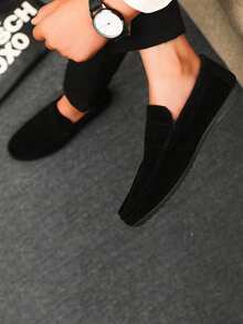 男士乐福鞋 新款休闲鞋 百搭莫卡辛鞋 一脚蹬船鞋 宽松鞋 布面平底船鞋 商务鞋 黑色皮鞋 正装鞋（鞋型偏小偏窄，请选购大两码）