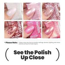 Beetles Glitter Nail Polish Set, 6 Colors Pink Nail Polish Kit Shimmer Gold Nude Jelly Pink Reverie Quick Dry Fingernail Polish Gifts For Women Salon DIY Manicure Kit - ColorP - 查看 6