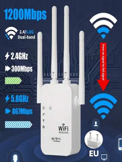 Ethernet Portlu, Çift Ağ Arayüzlü, Ev Tipi Kablosuz İnternet Tekrarlayıcı/Hücresel İletişim Amplifikatörü