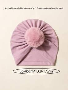 2顶婴儿帽，柔软毛球帽，适合0-3岁新生儿，男女宝宝通用，头部保护，可爱透气，舒适透气，春秋季新款，适合0-3岁新生儿的蝴蝶结毛绒帽，女宝宝帽，男宝宝帽，小女孩春秋季服装，婴儿礼物 - 彩色 - 查看 3