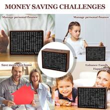 Wooden Money Saving Box Upgraded All-In-One Cash Savings Box With 10k 5k 3k 1k Challenge Target Trackers Reusable Piggy Bank For Adults And Cash Vault Bank W/Sliding Lid - As Pic - View 6