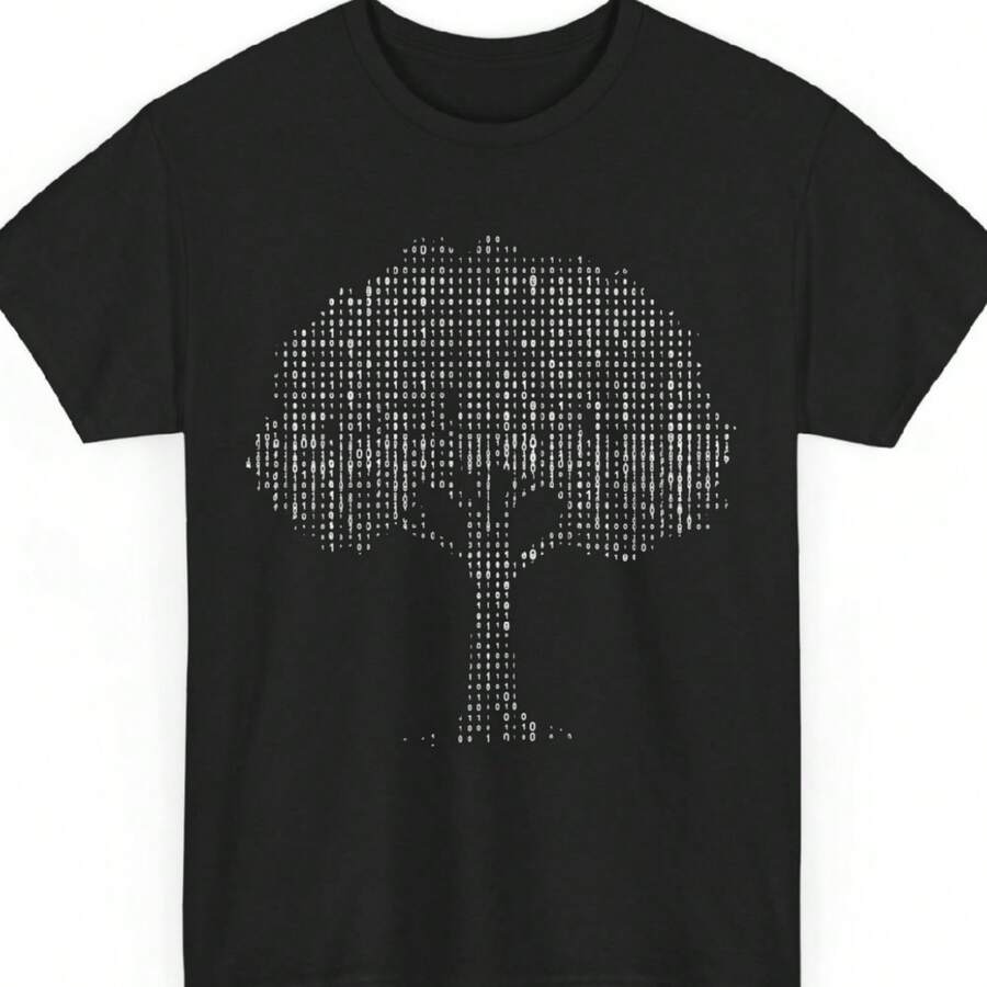 Programming Shirt, Binary Tree Coding Programmer Coder Women Shirt - 黑色 - 查看 1