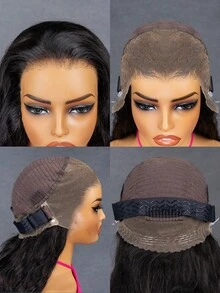 OQ 200% 密度 14-26 英寸隐形抽绳 360° 可佩戴假发，水波纹纹理，预漂白发结，隐形贴合胶带，无需胶水，预拉发际线，蕾丝前假发，100% 真人发，适合日常佩戴，快速发货，是女性度假和旅行的完美之选。