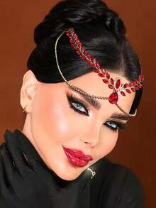 1pc Shiny Bridal Forehead Headband, Women's Headpiece Hair Accessory Suitable For Wedding, Ball, Party, Photography, Holiday Gift Valentine's Day Accessories - Silver - View 8