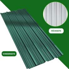 Profile Sheet Metal, Trapezoidal Sheet Metal, 24-Piece Set 115*45 Cm (12.42 M²) Weatherproof, Rust-Resistant, Galvanized Corrugated Sheet Metal Roofing Panels, Steel Sheet Roofing Panels, 12.42 M² - Green - View 7