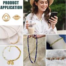 20颗18K镀金三角形隔珠，黄铜散珠，小巧迷你散珠，适用于珠宝制作配件，如手链、串珠、DIY项链、耳环等，女士款 - 彩色 - 查看 7