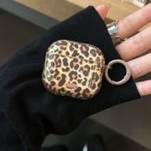 Fashionable Yellow Leopard Print Earphone Case With Hanging Ring, Cute Protective Cover Compatible With Airpods Pro 2, Compatible With Apple Pro, 3, 1/2, Minimalist Design For Women - Yellow - View 2