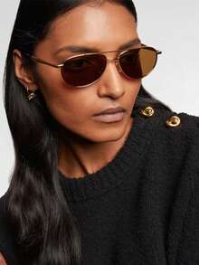 1 Pair Women's Retro Metal Tea-Shaped Fashion Glasses - Multicolor - View 1